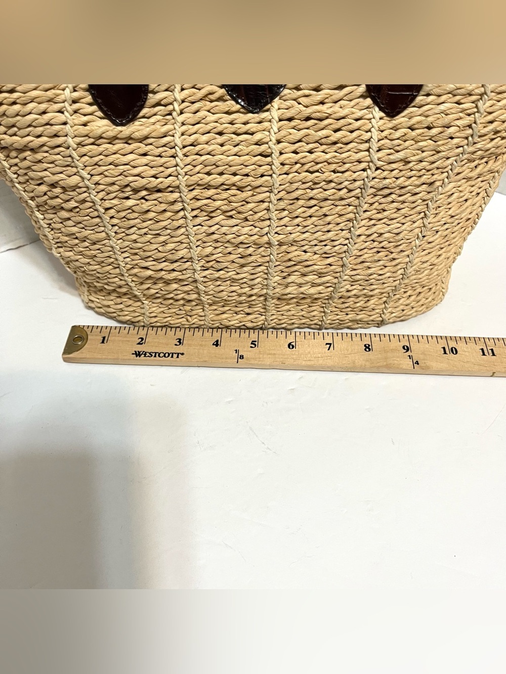Brighton Natural Straw Tote with Dark Brown Trim - Picture 6 of 15